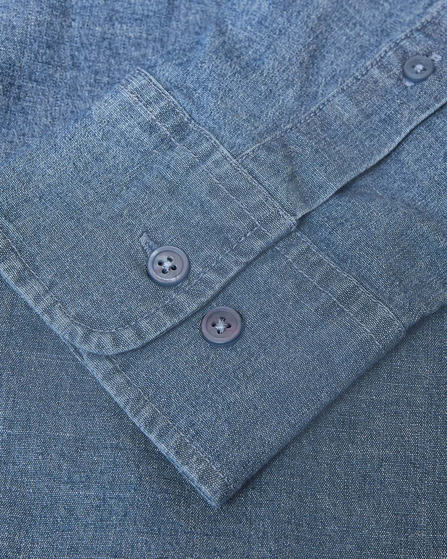 Light Indigo Wash Long Sleeve Chambray Shirt-VibeCloset
