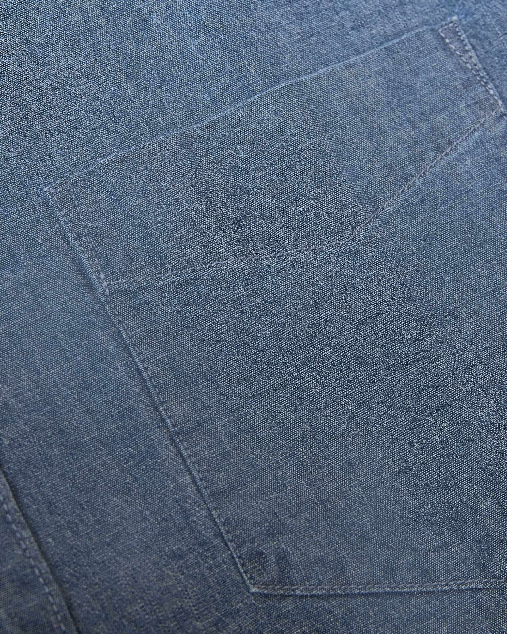 Light Indigo Wash Long Sleeve Chambray Shirt-VibeCloset