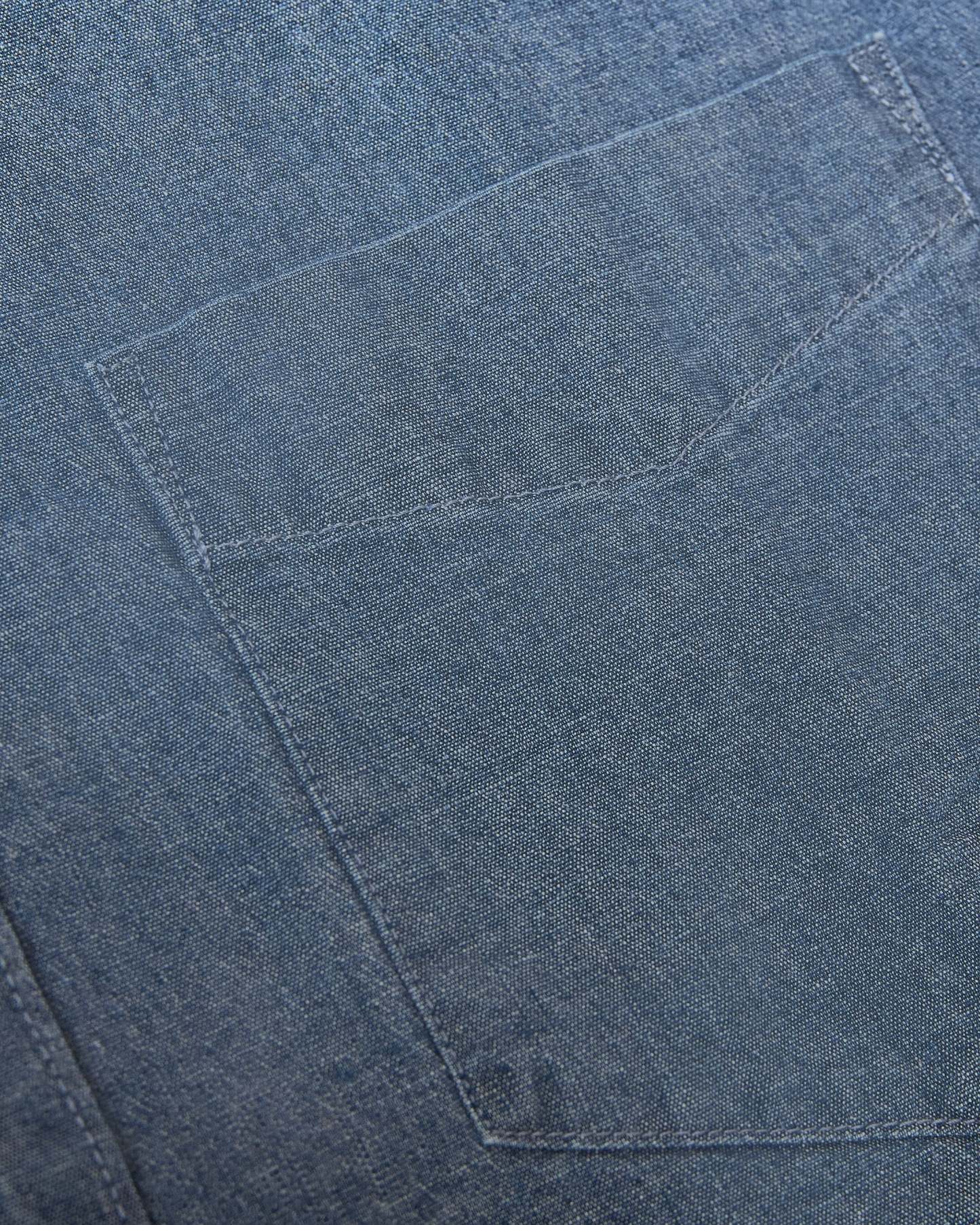 Light Indigo Wash Long Sleeve Chambray Shirt-VibeCloset