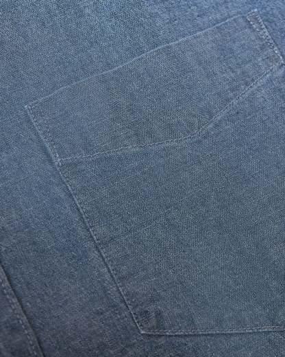 Light Indigo Wash Long Sleeve Chambray Shirt-VibeCloset