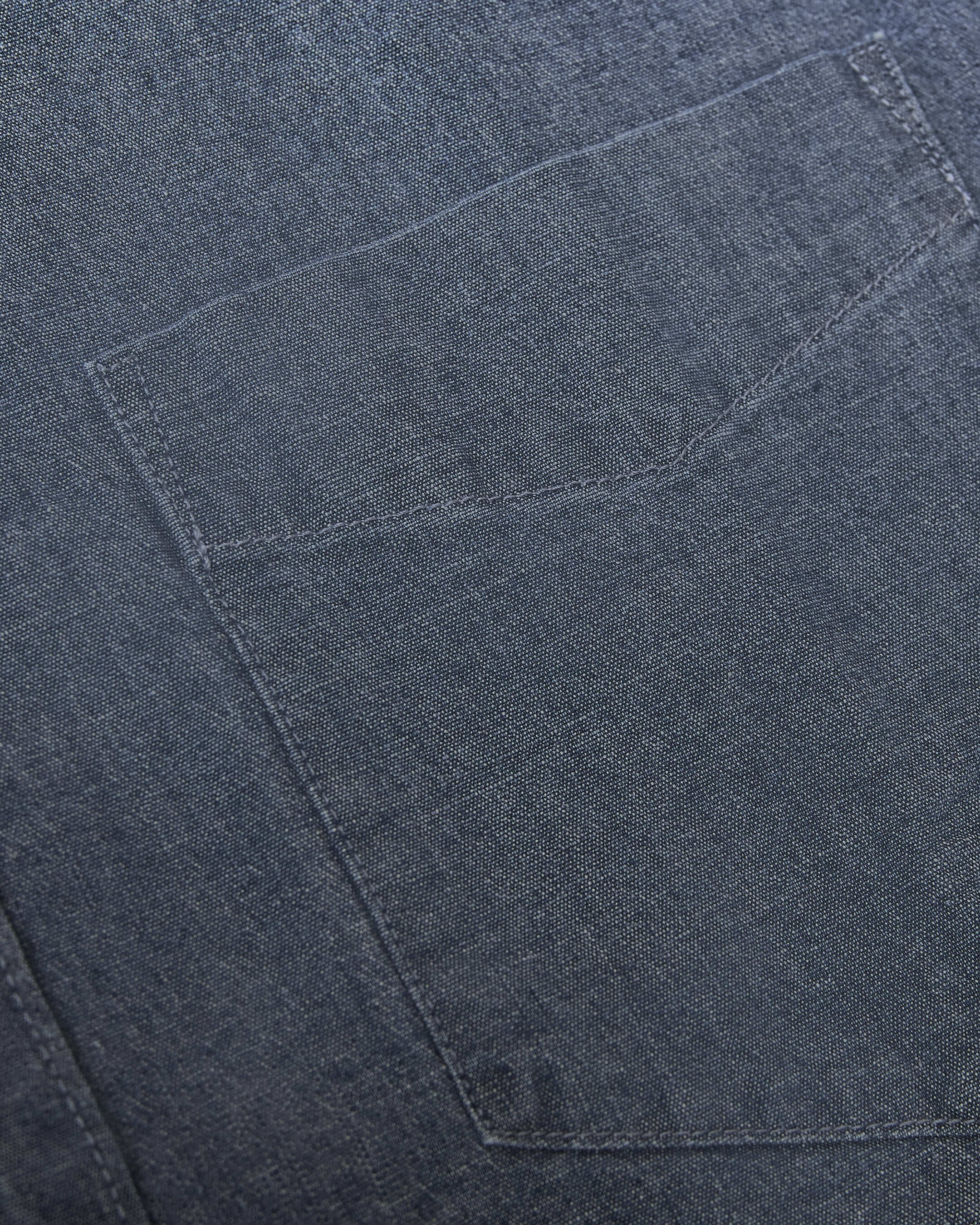 Medium Indigo Wash Long Sleeve Chambray Shirt-VibeCloset