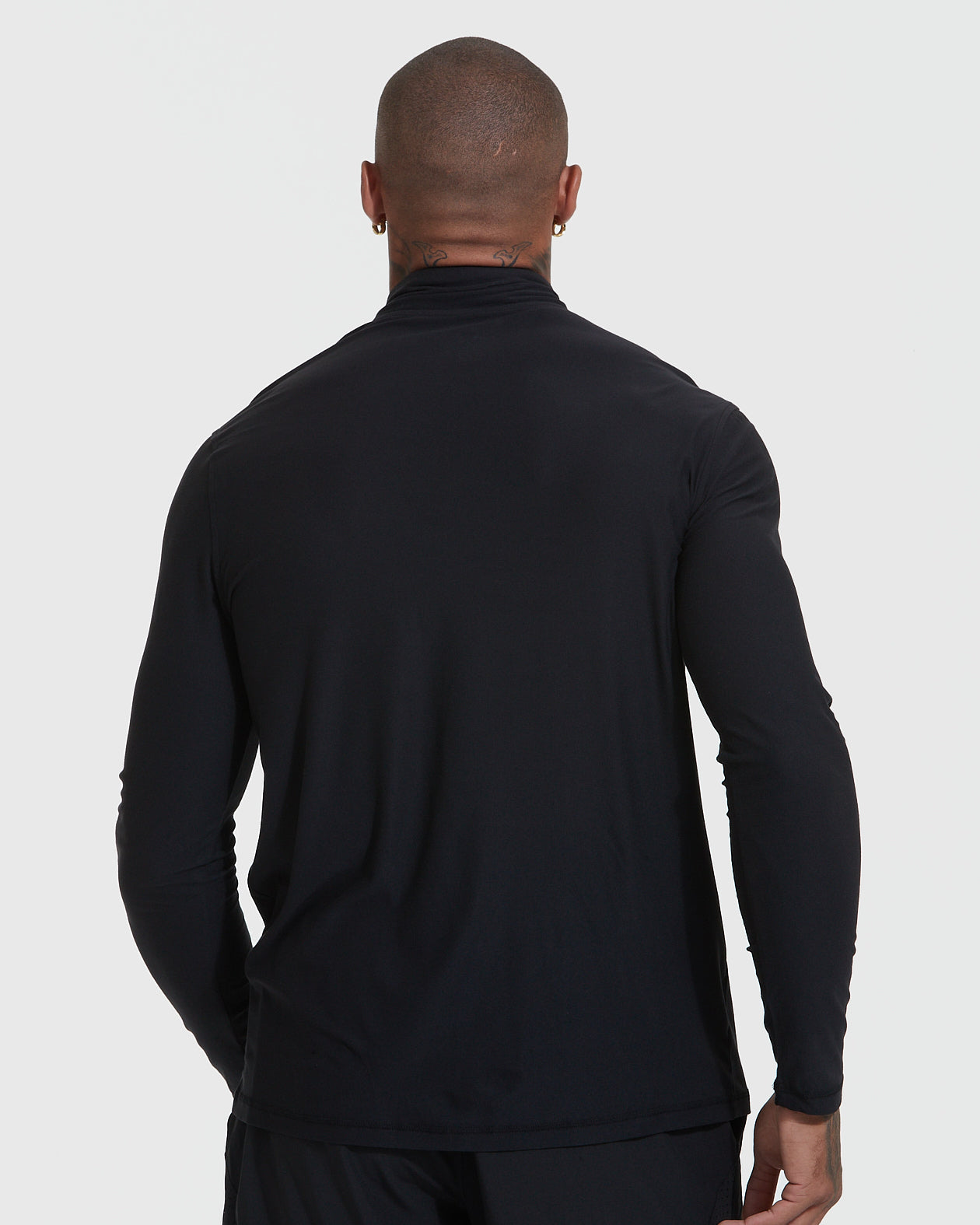 Black Active Quarter Zip Shirt-VibeCloset