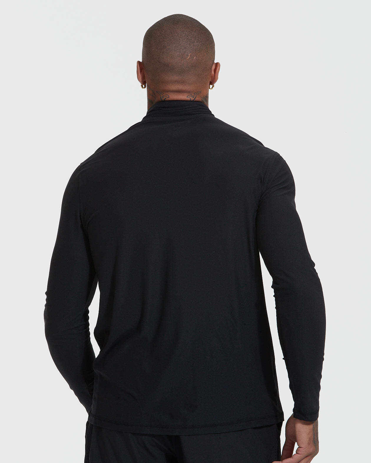 Black Active Quarter Zip Shirt-VibeCloset
