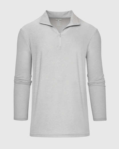 Light Heather Gray Active Quarter Zip Shirt-VibeCloset