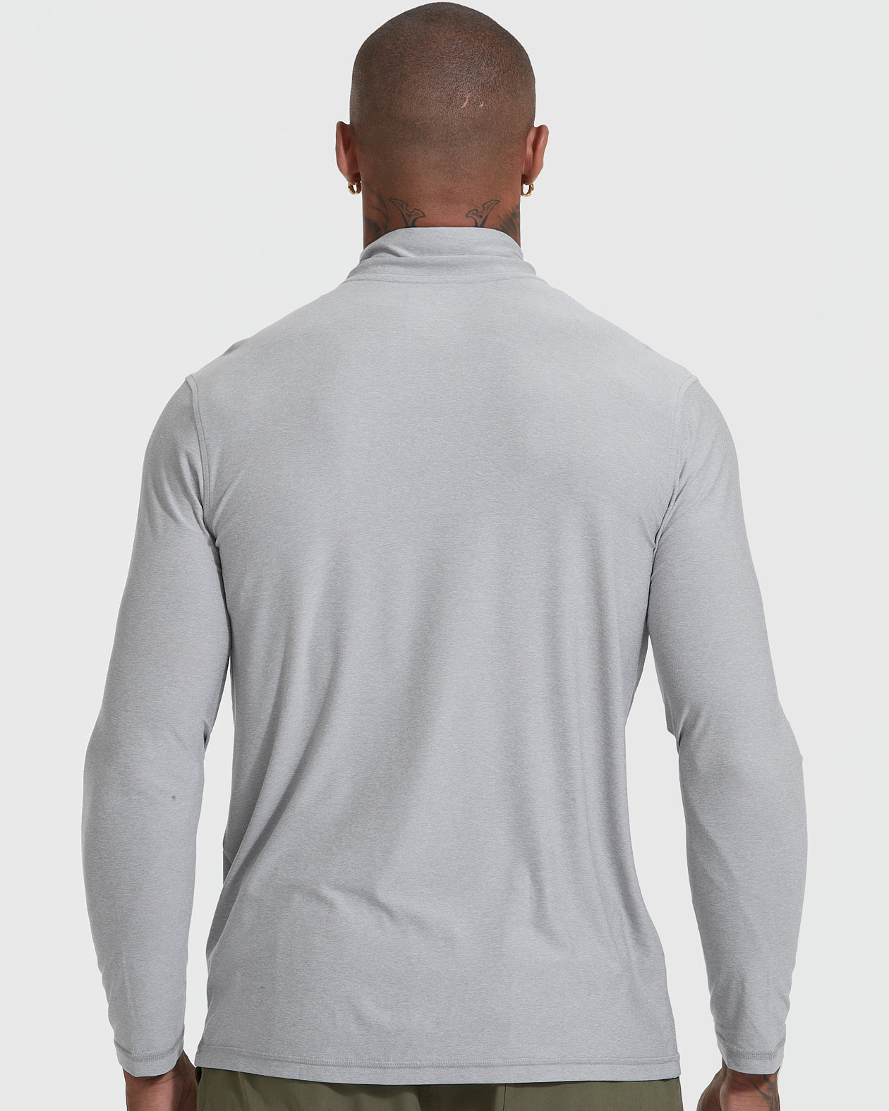 Light Heather Gray Active Quarter Zip Shirt-VibeCloset