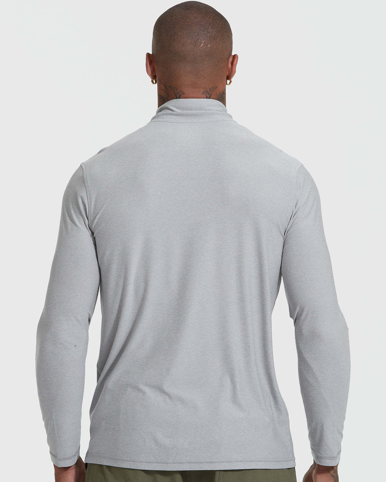 Light Heather Gray Active Quarter Zip Shirt-VibeCloset