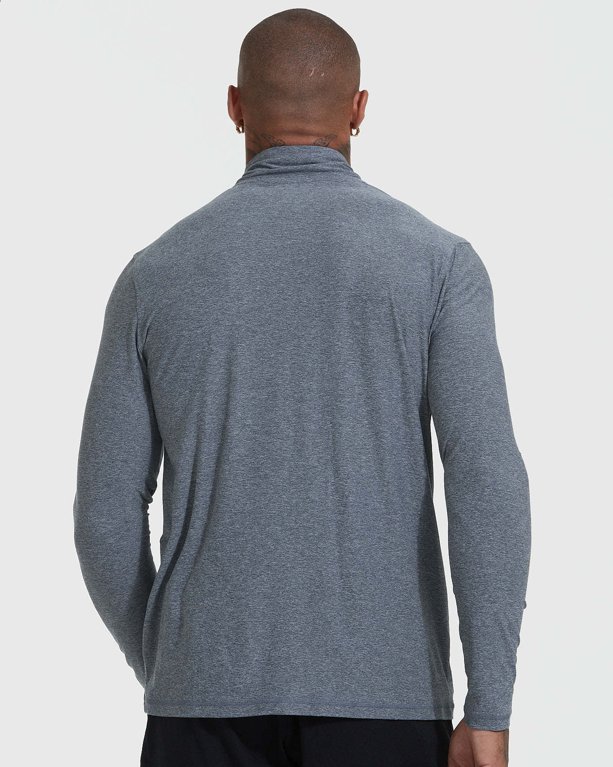 Heather Navy Active Quarter Zip Shirt-VibeCloset