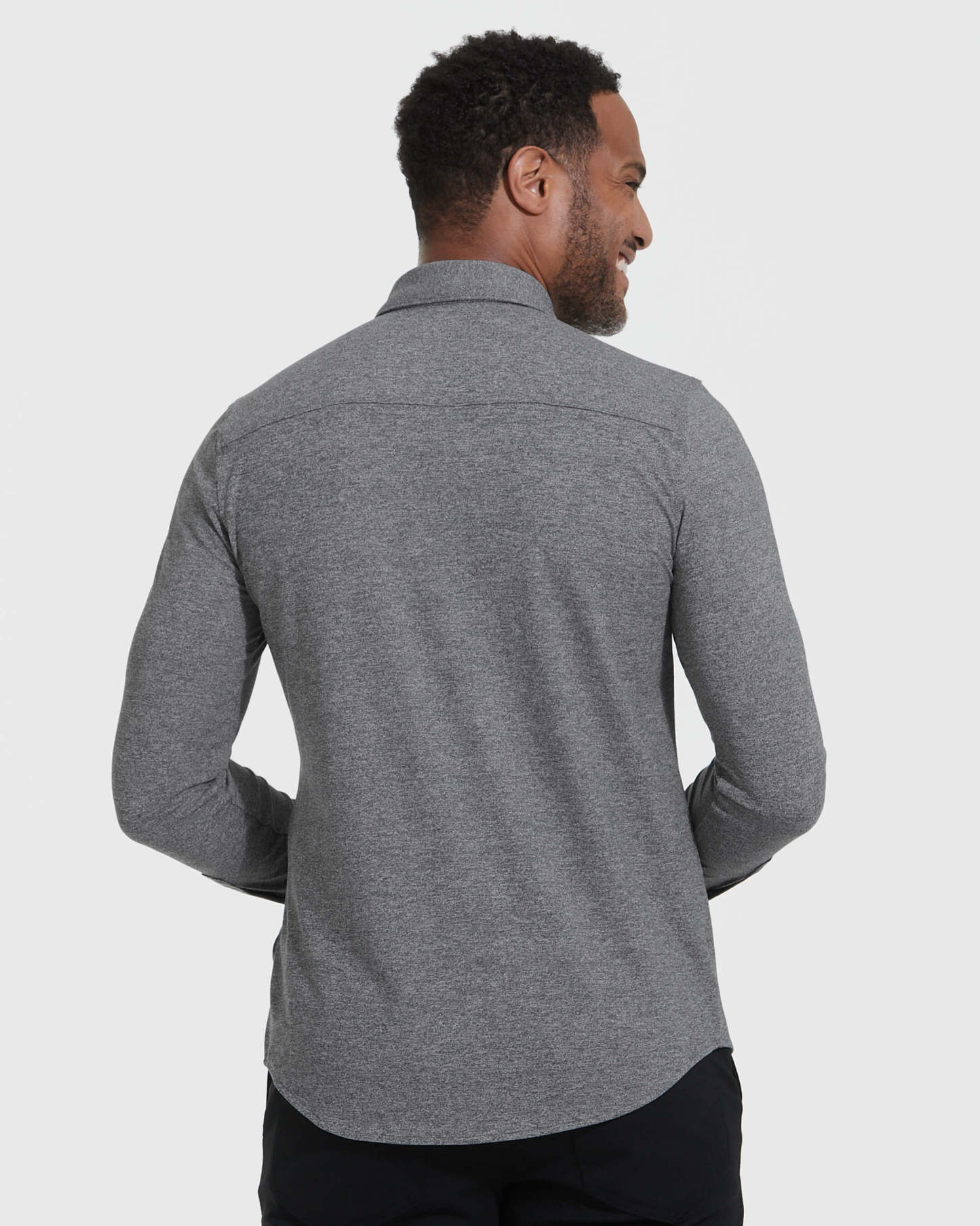 Heather Gray Long Sleeve Do-It-All Comfort Shirt-VibeCloset