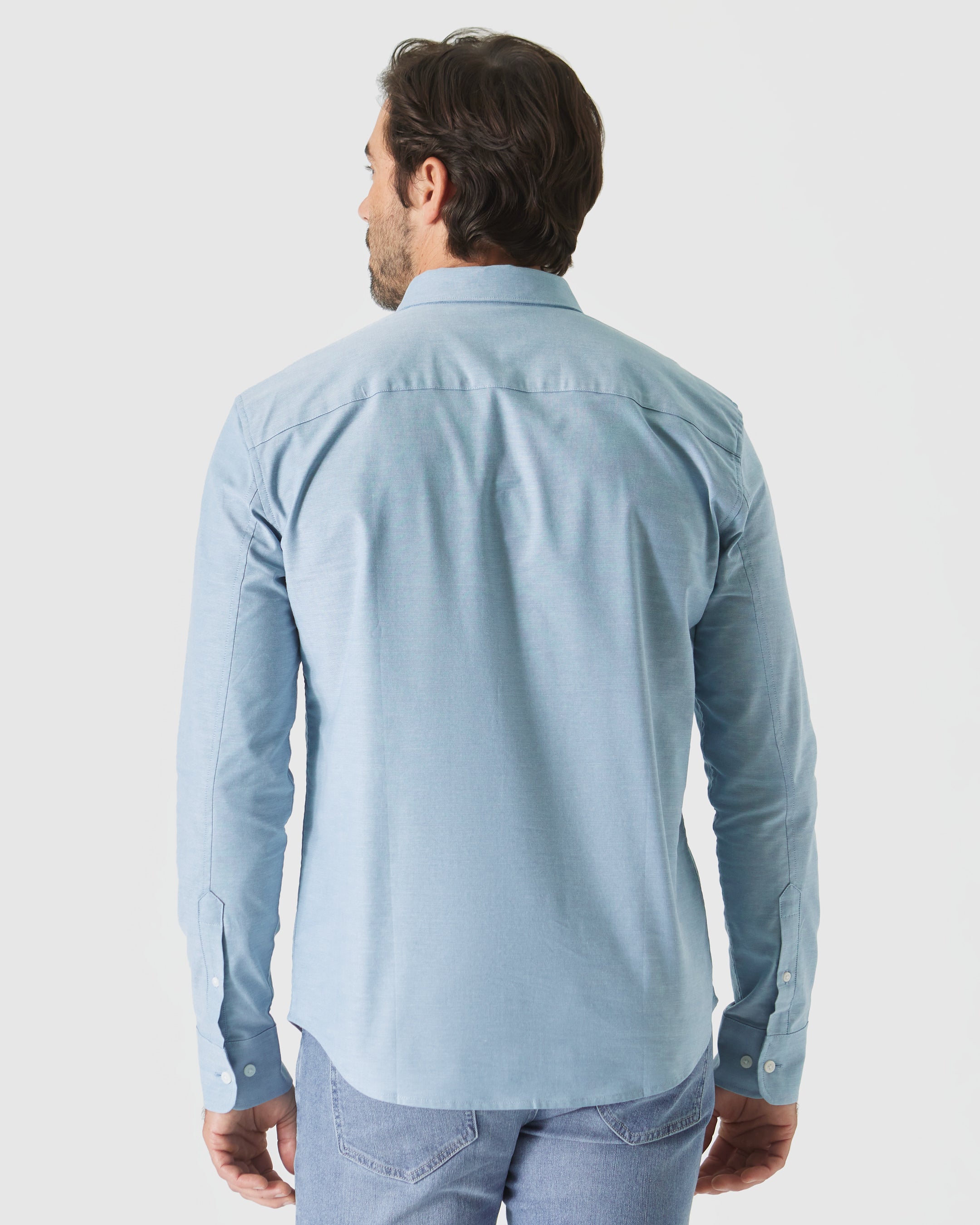 Harbor Stretch Oxford Long Sleeve Shirt-VibeCloset