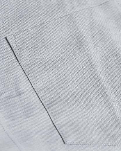 Light Gray Stretch Oxford Long Sleeve Shirt-VibeCloset