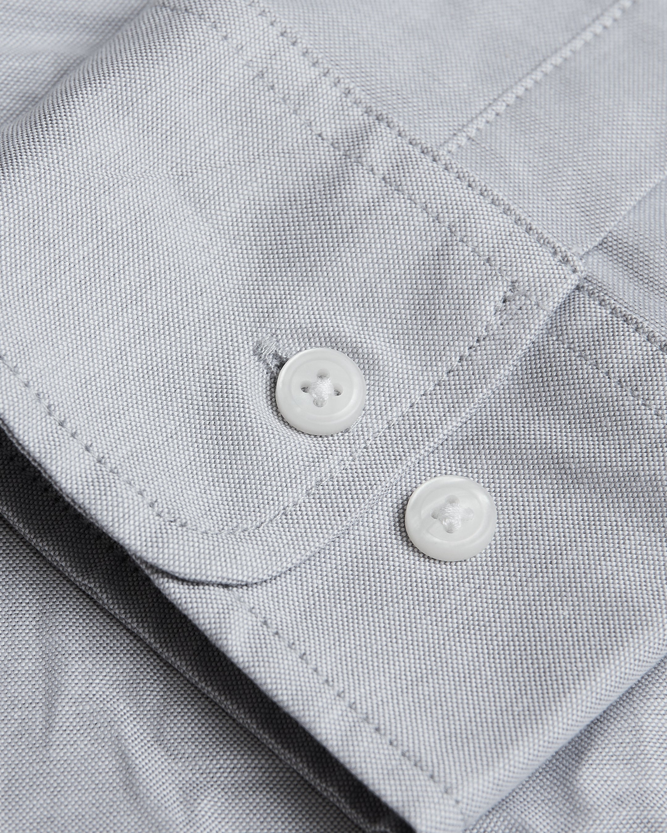 Light Gray Stretch Oxford Long Sleeve Shirt-VibeCloset