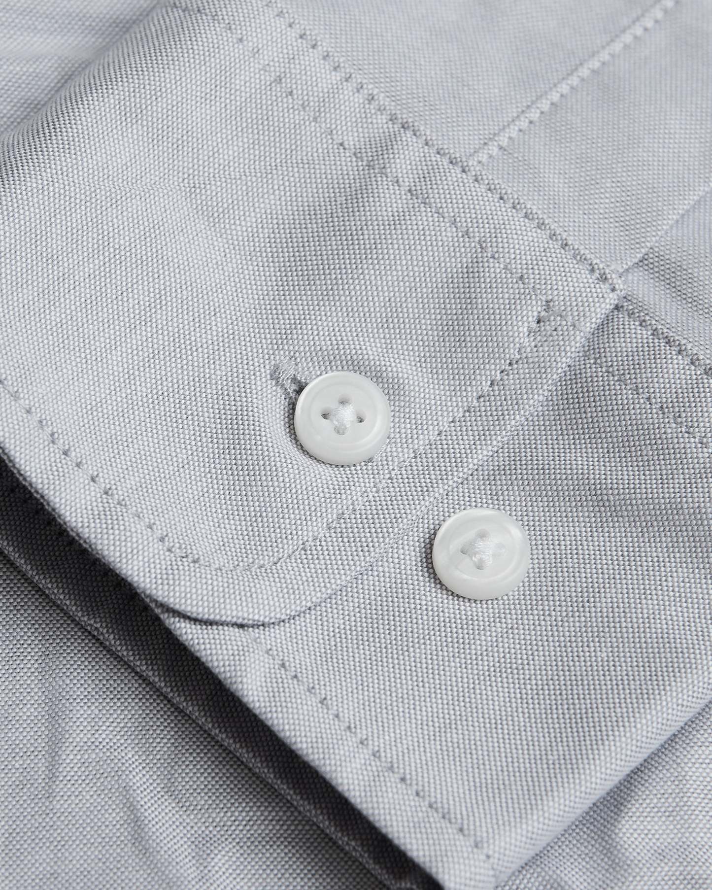 Light Gray Stretch Oxford Long Sleeve Shirt-VibeCloset