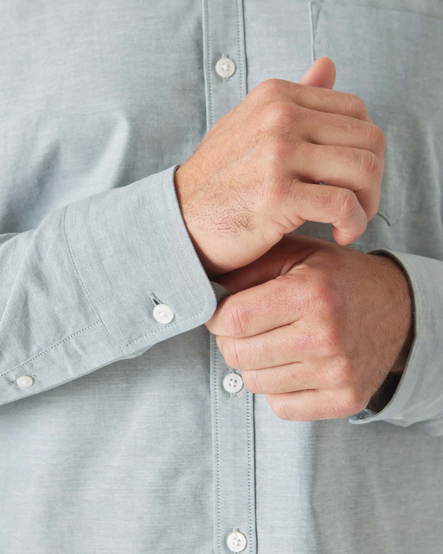 Moss Stretch Oxford Long Sleeve Shirt-VibeCloset