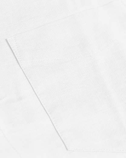 White Stretch Oxford Long Sleeve Shirt-VibeCloset