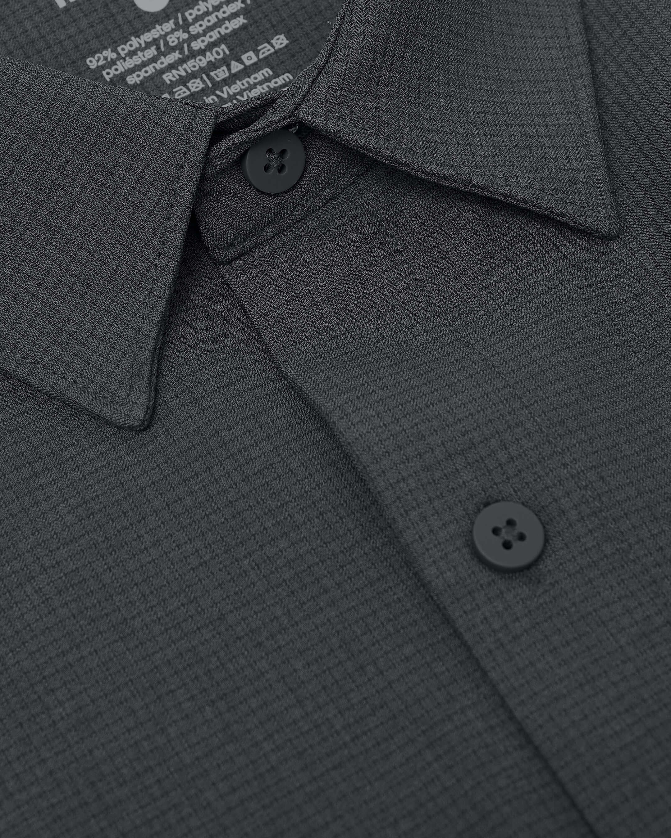 Charcoal Heather Gray Long Sleeve Ripstop Commuter Shirt-VibeCloset