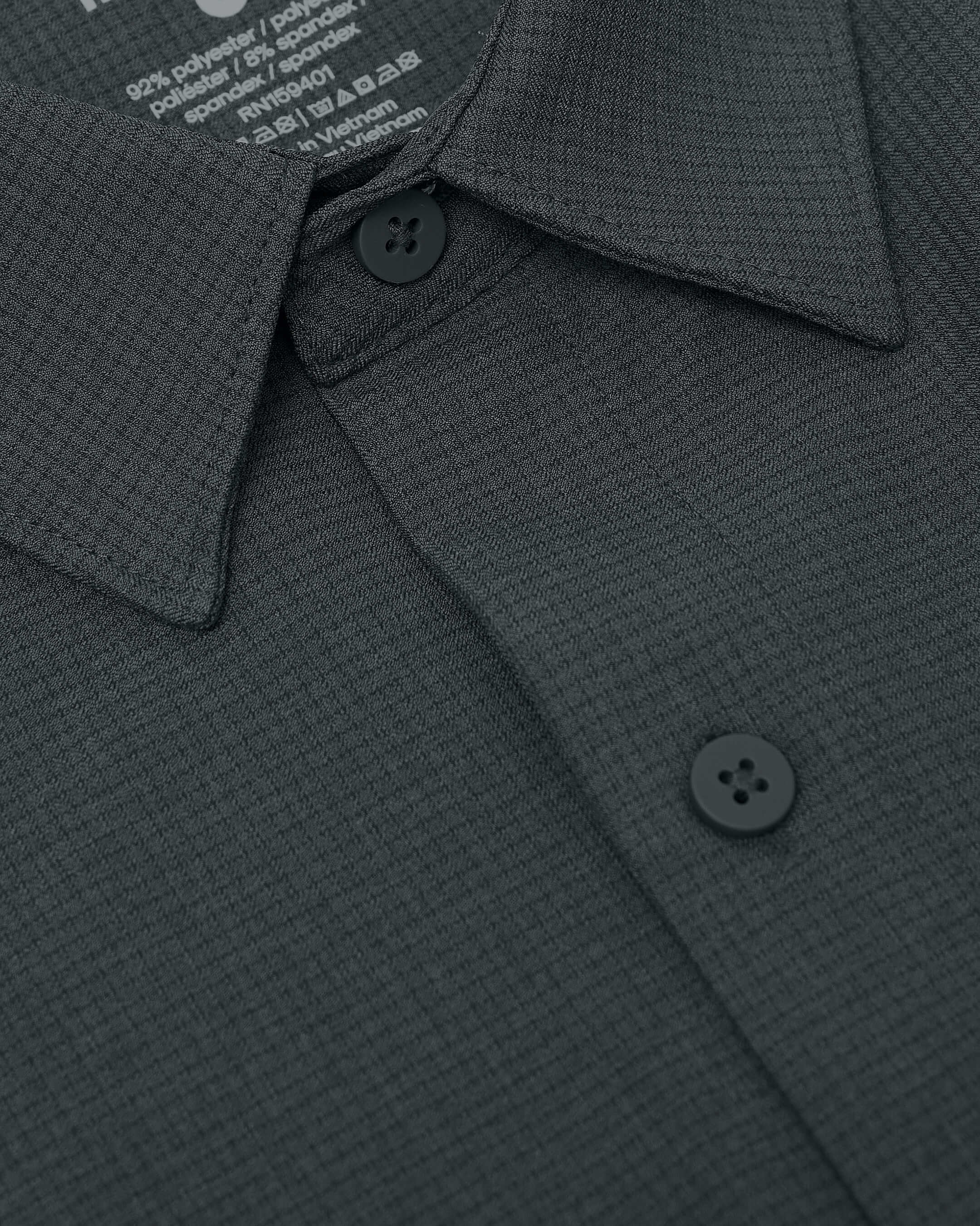 Heather Navy Long Sleeve Ripstop Commuter Shirt-VibeCloset