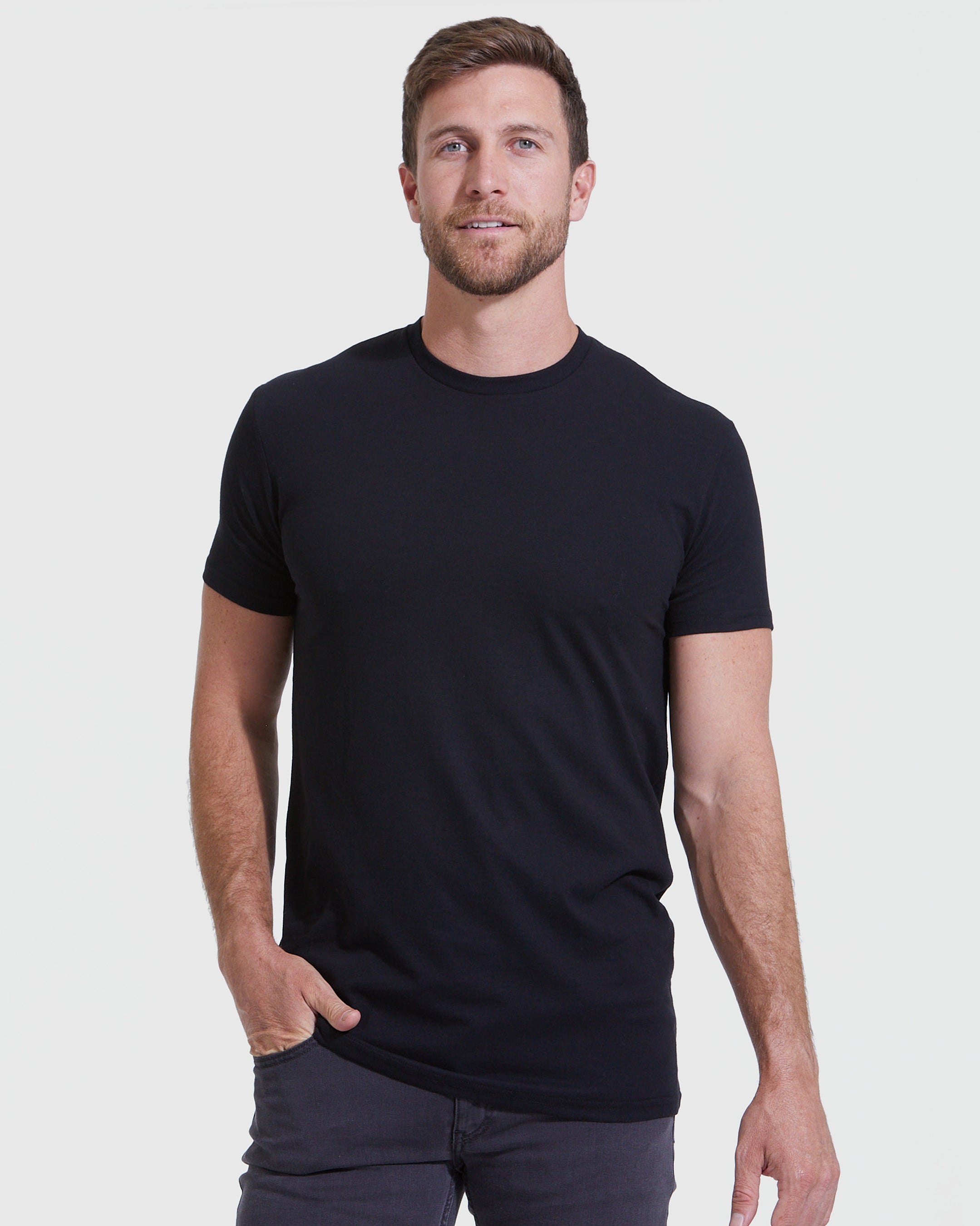 Classic Tall Straight Hem Crew Neck T-Shirt 3-Pack-VibeCloset