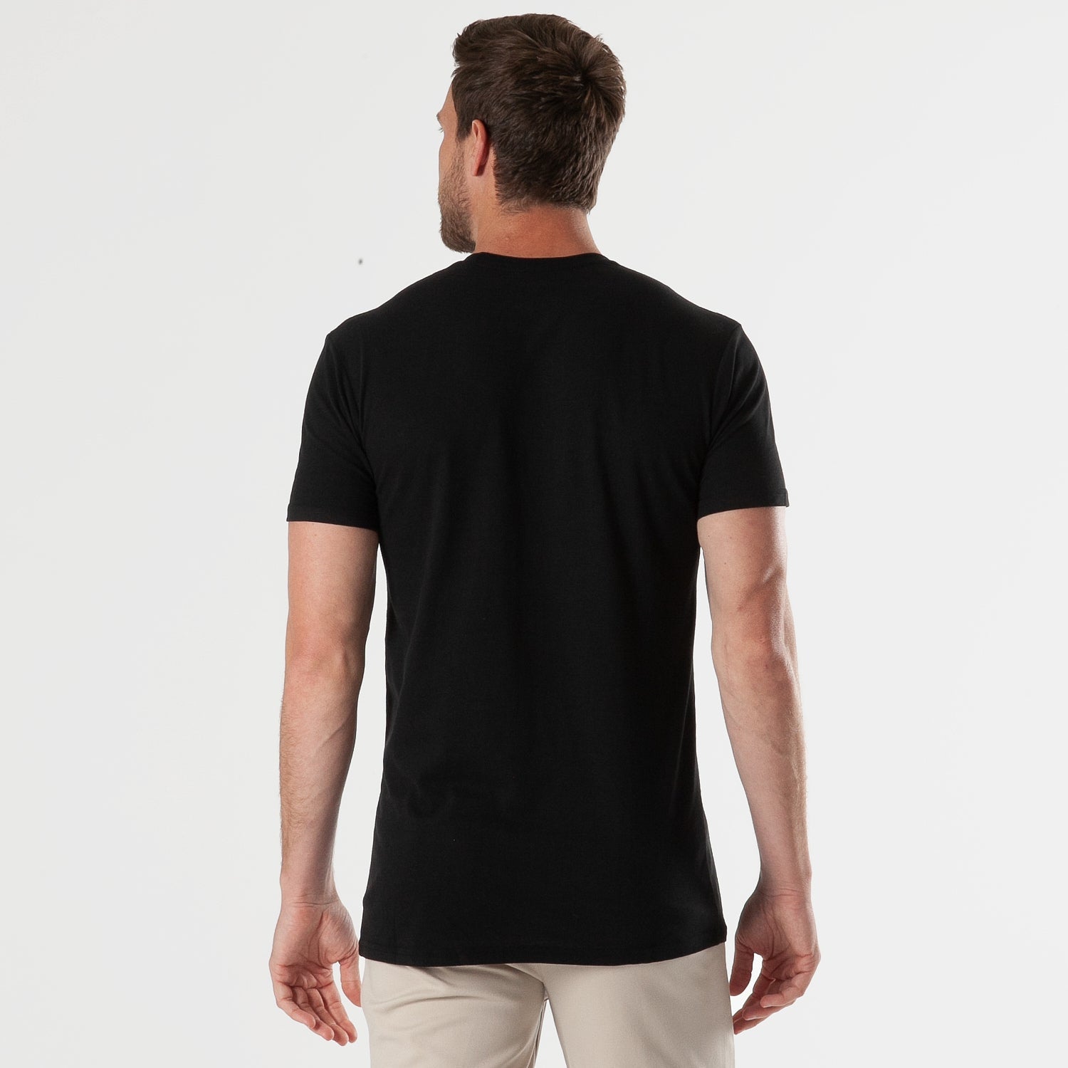 All Black Tall Straight Hem Crew Neck T-Shirt 3-Pack-VibeCloset