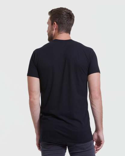 All Black Tall Straight Hem Crew Neck T-Shirt 6-Pack-VibeCloset