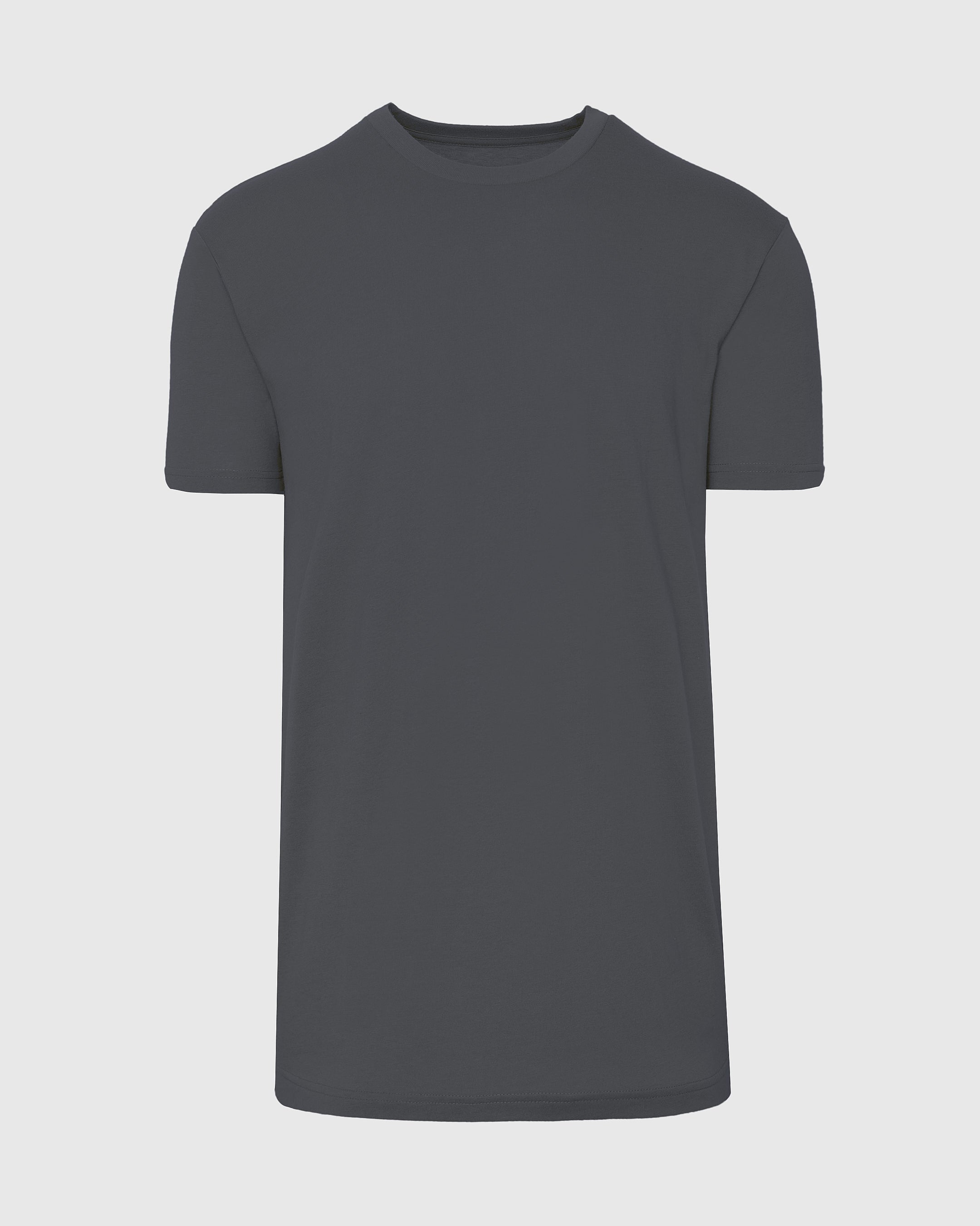 Carbon Tall Straight Hem Crew Neck T-Shirt-VibeCloset