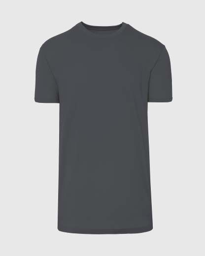 Carbon Tall Straight Hem Crew Neck T-Shirt-VibeCloset