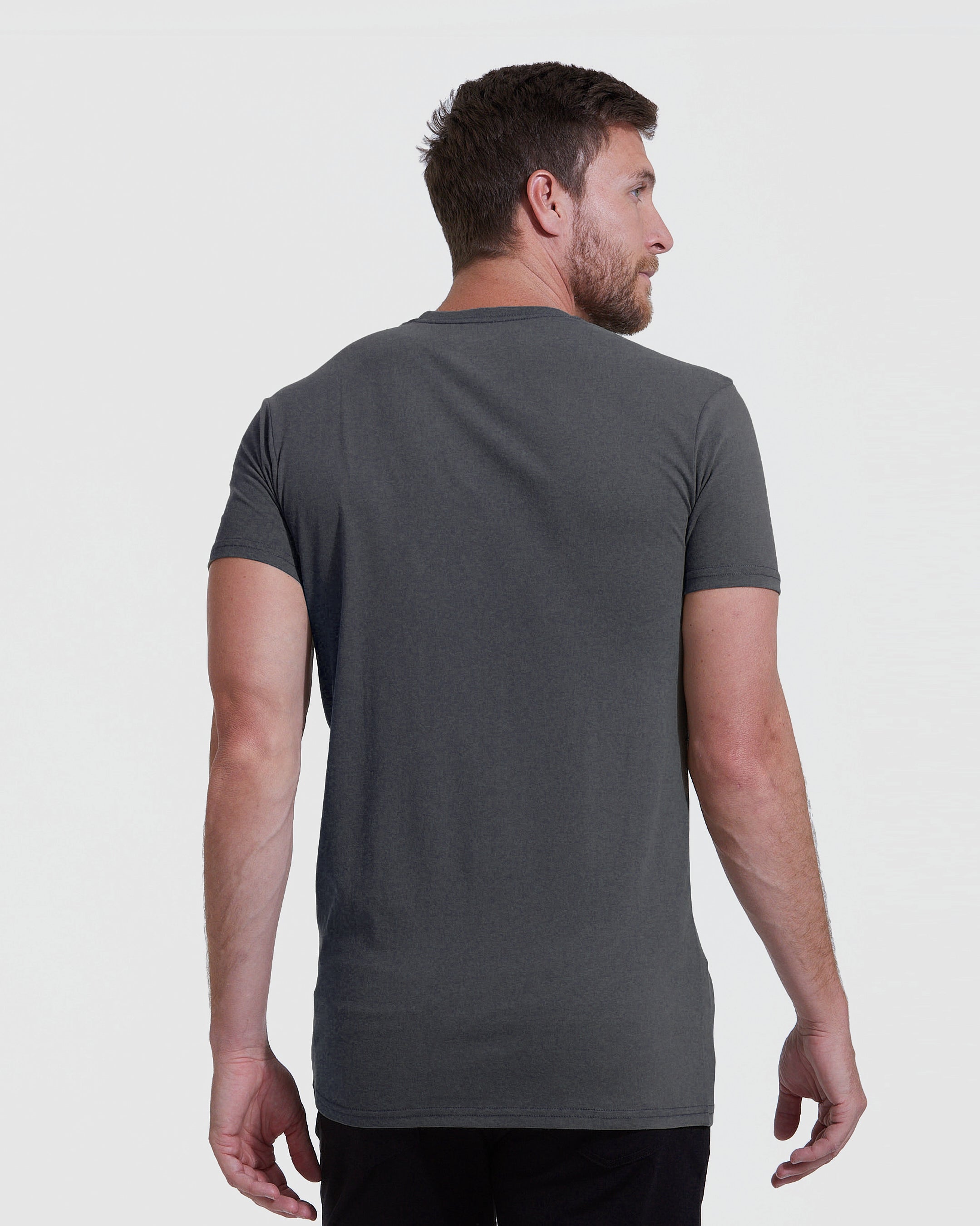 Carbon Tall Straight Hem Crew Neck T-Shirt-VibeCloset