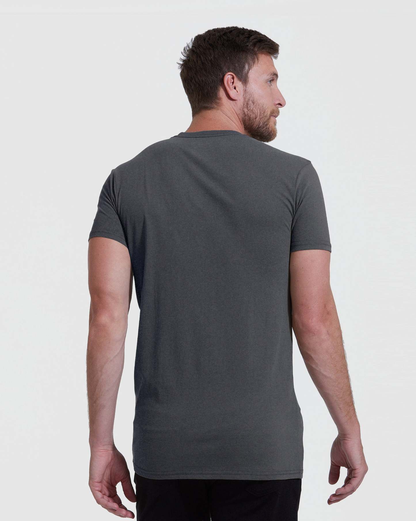Carbon Tall Straight Hem Crew Neck T-Shirt-VibeCloset