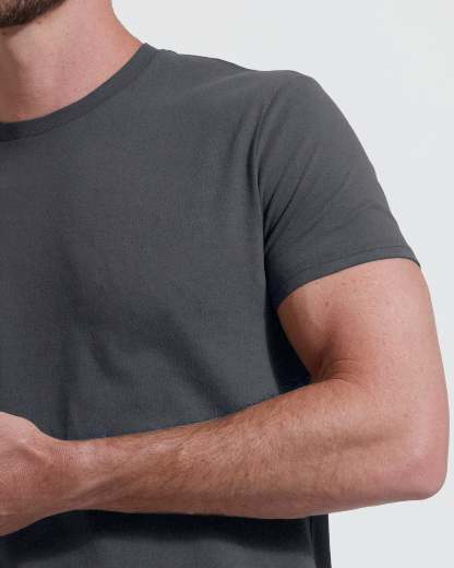 Carbon Tall Straight Hem Crew Neck T-Shirt-VibeCloset