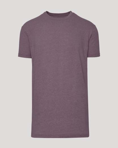 Dark Heather Amethyst Tall Straight Hem Crew Neck T-Shirt-VibeCloset