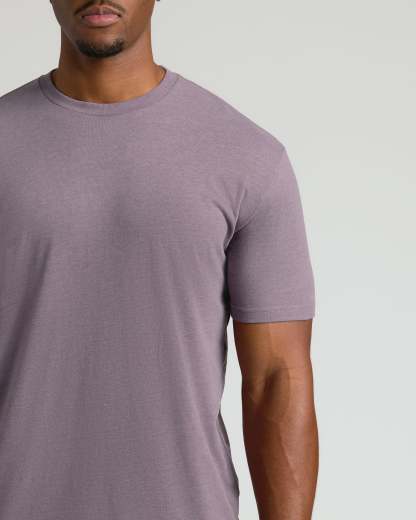 Dark Heather Amethyst Tall Straight Hem Crew Neck T-Shirt-VibeCloset