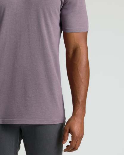 Dark Heather Amethyst Tall Straight Hem Crew Neck T-Shirt-VibeCloset