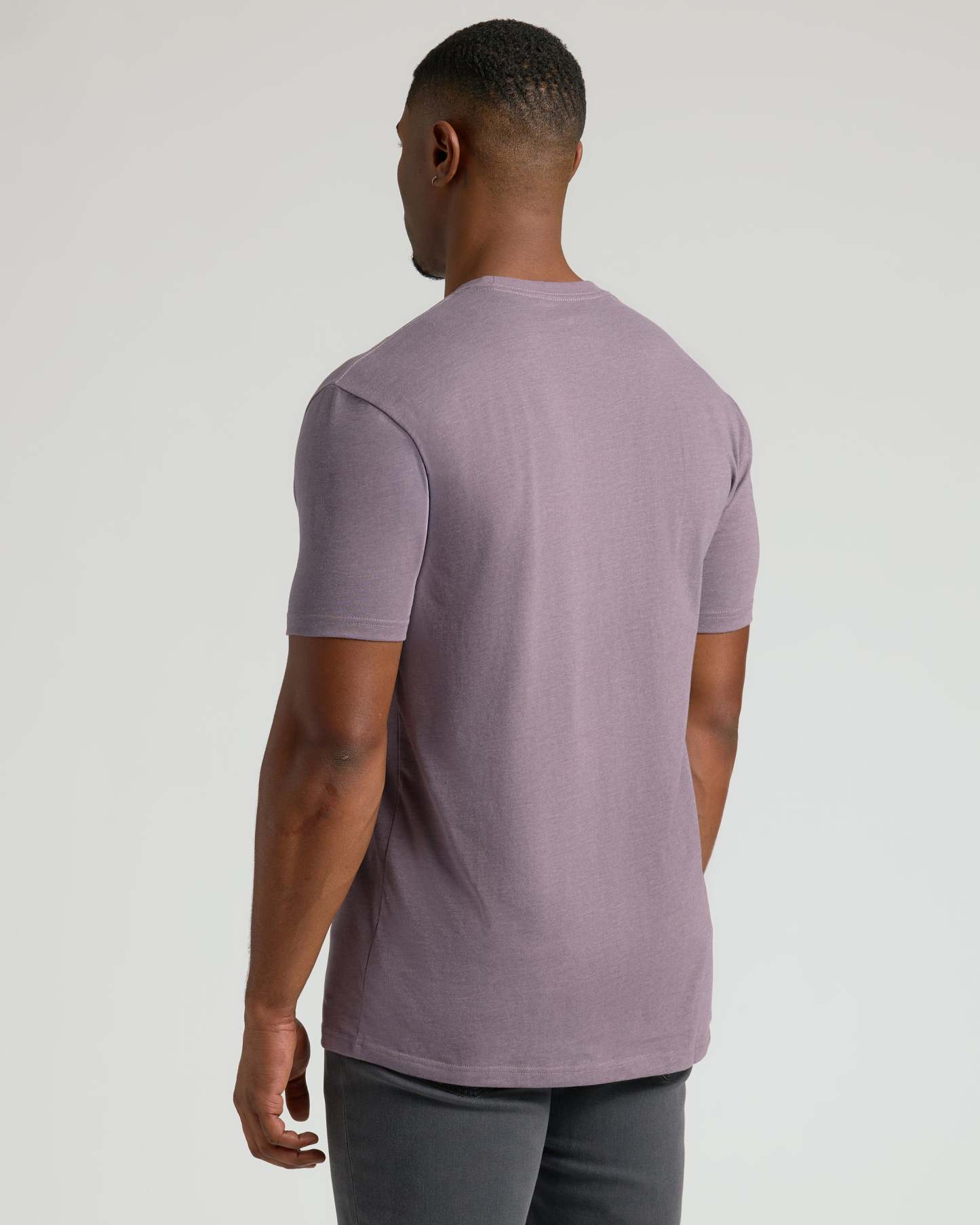 Dark Heather Amethyst Tall Straight Hem Crew Neck T-Shirt-VibeCloset