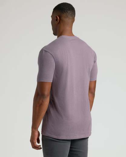 Dark Heather Amethyst Tall Straight Hem Crew Neck T-Shirt-VibeCloset