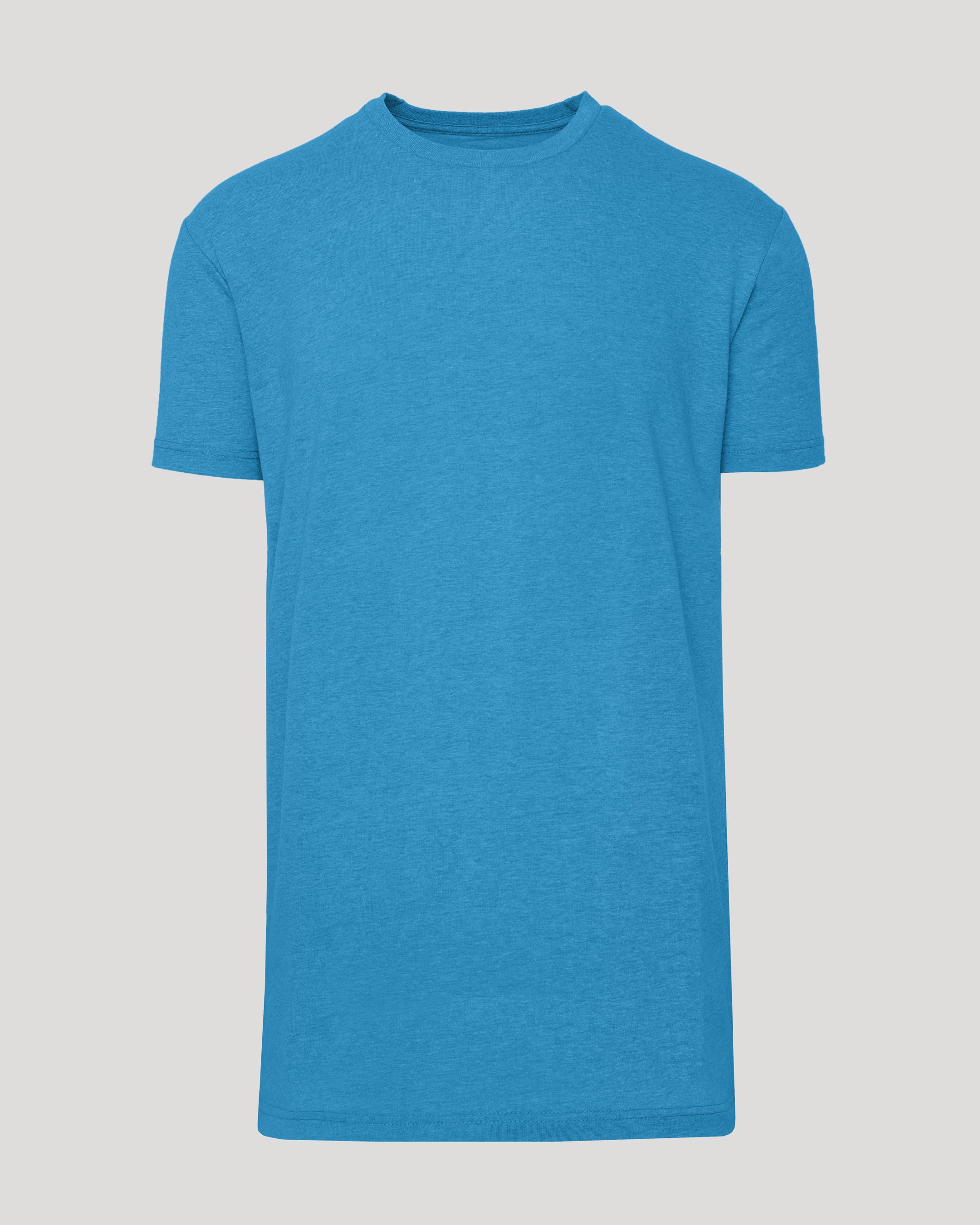 Dark Heather Bahama Blue Tall Straight Hem Crew Neck T-Shirt-VibeCloset