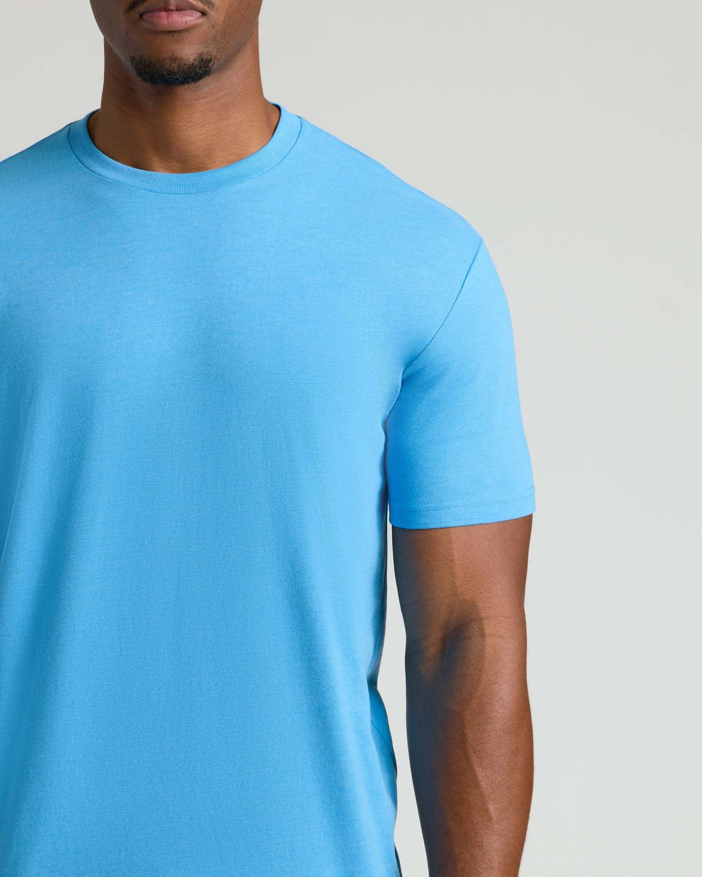 Dark Heather Bahama Blue Tall Straight Hem Crew Neck T-Shirt-VibeCloset