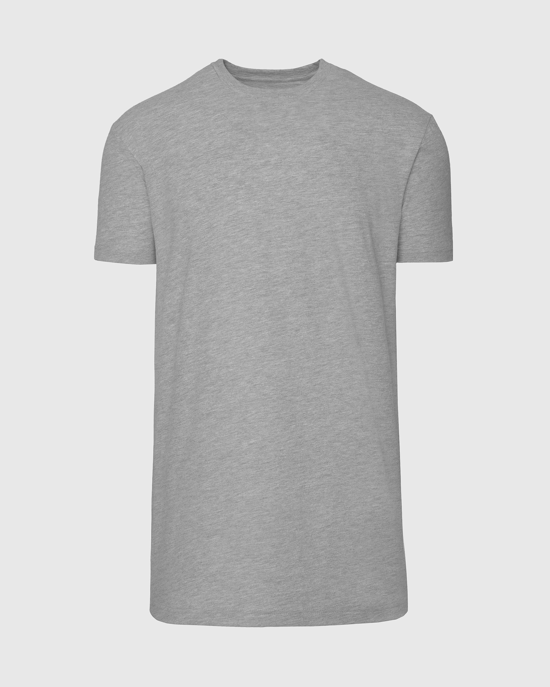 Heather Gray Tall Straight Hem Crew Neck T-Shirt-VibeCloset