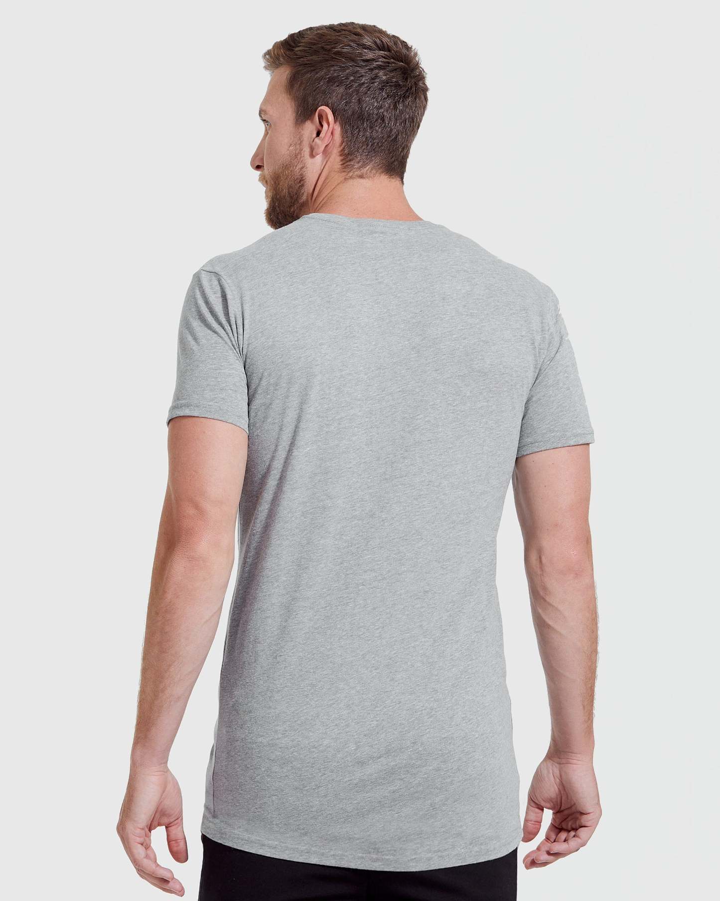 Heather Gray Tall Straight Hem Crew Neck T-Shirt-VibeCloset