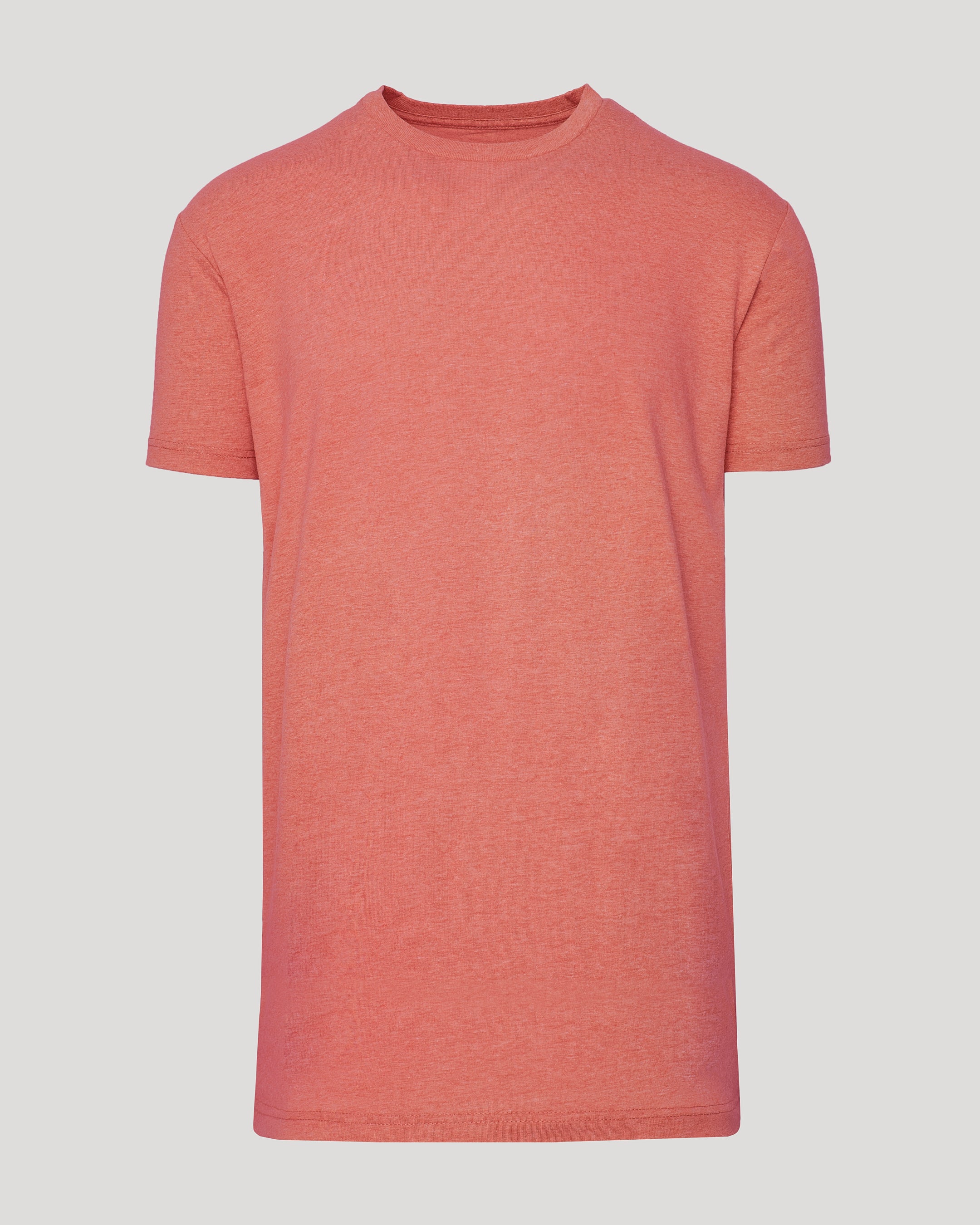 Light Heather Vermilion Tall Straight Hem Crew Neck T-Shirt-VibeCloset