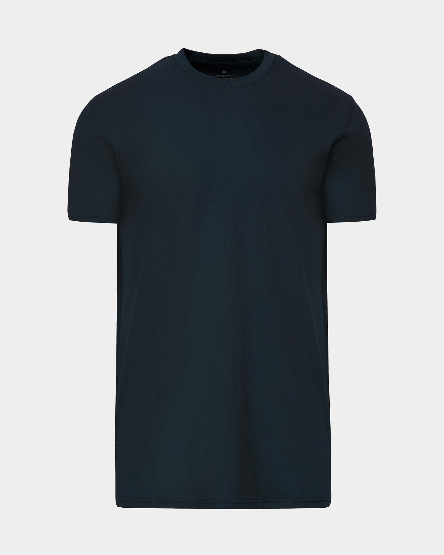 Navy Tall Straight Hem Crew Neck T-Shirt-VibeCloset