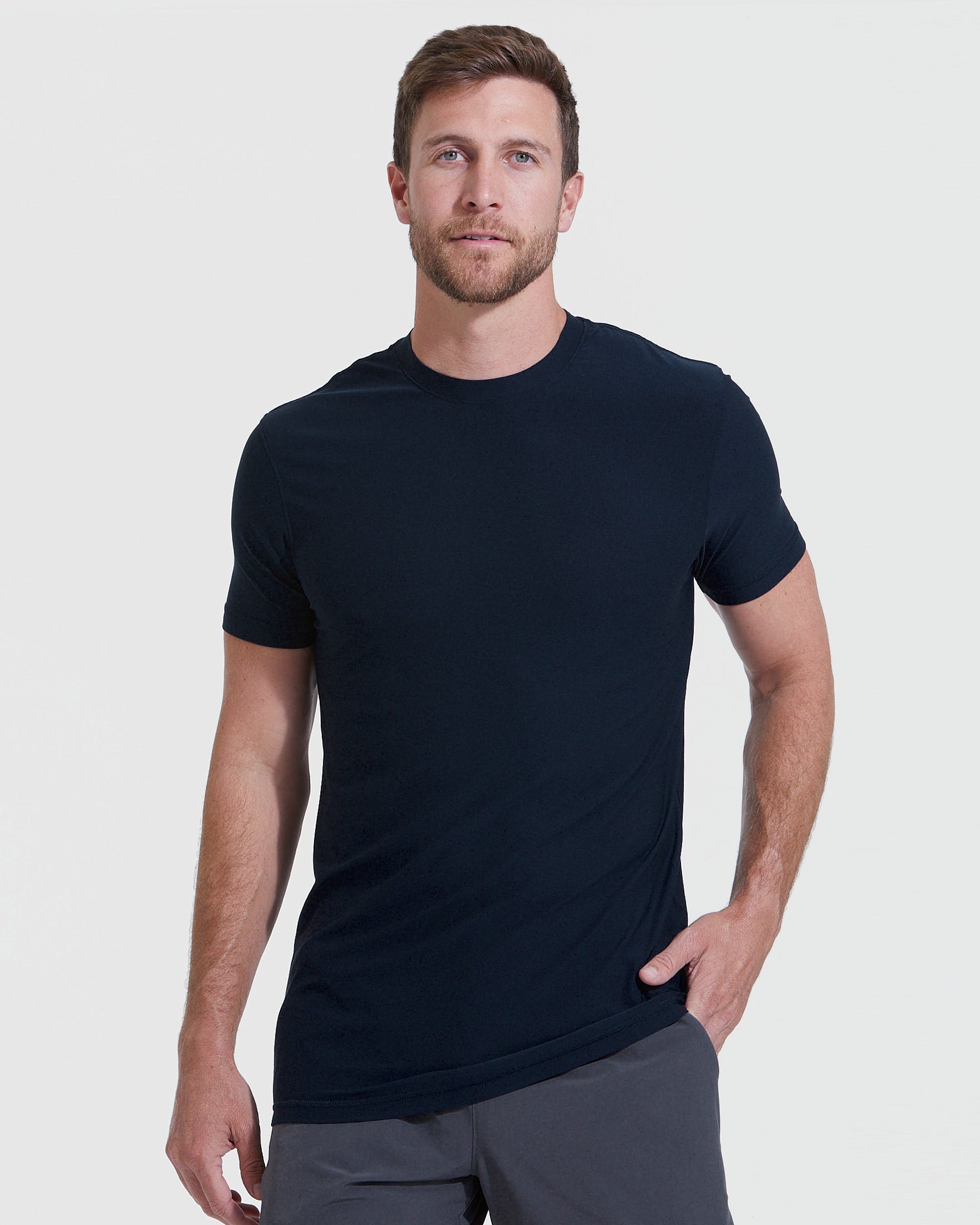 Navy Tall Active Crew Neck 2.0-VibeCloset