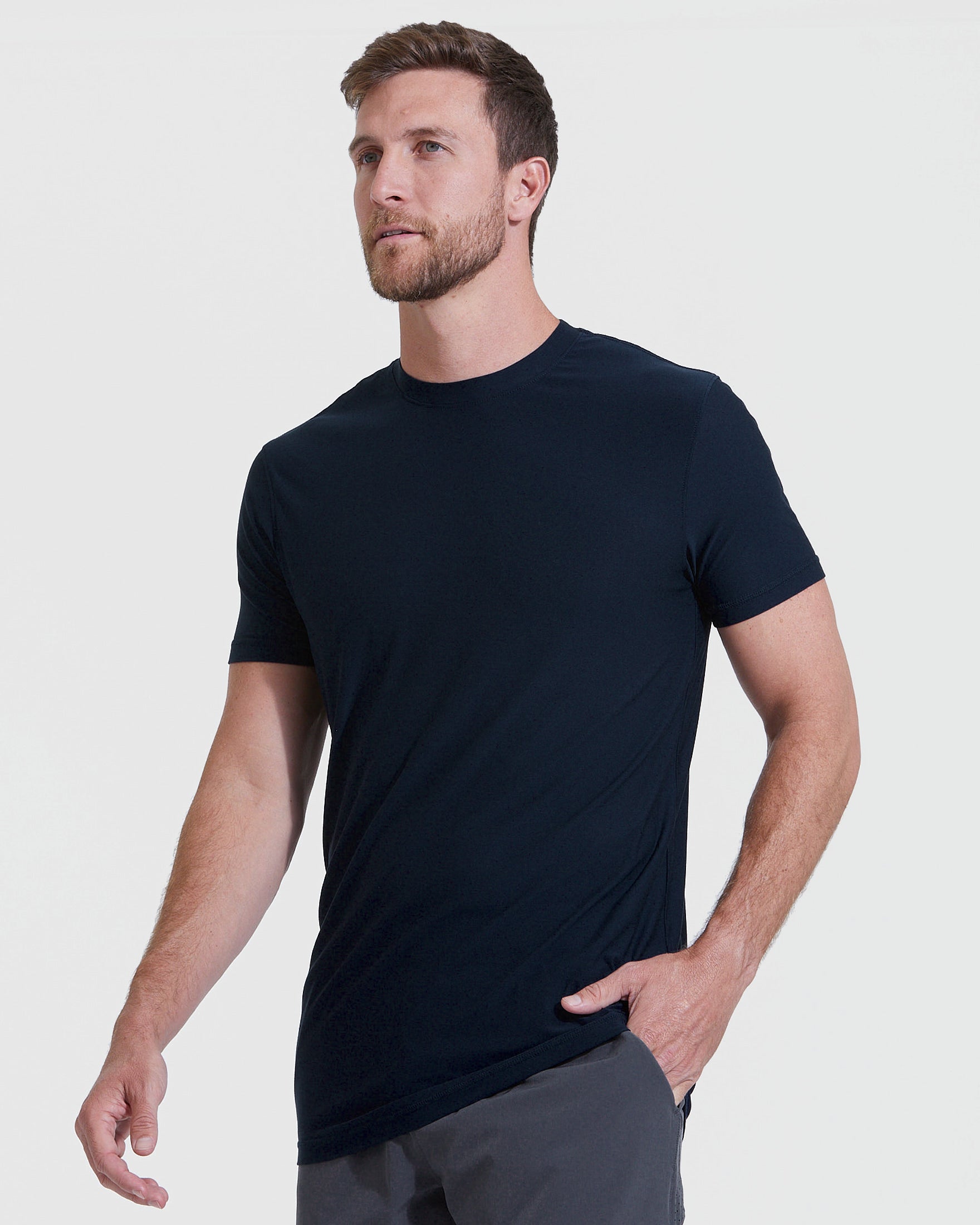Navy Tall Active Crew Neck 2.0-VibeCloset