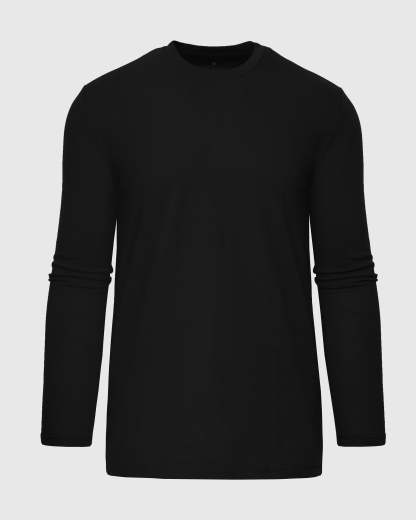 Black Tall Long Sleeve T-Shirt-VibeCloset