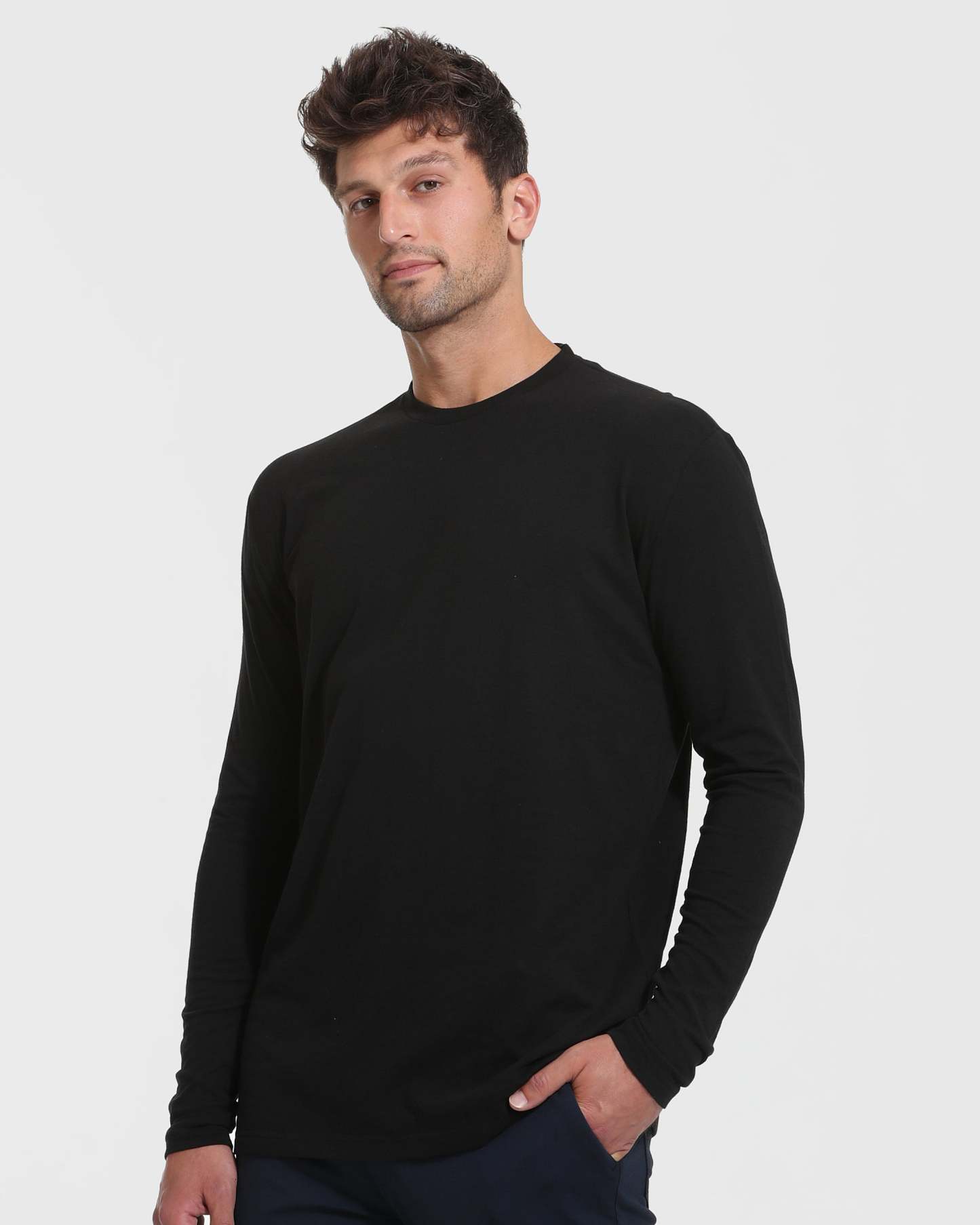 Black & White Tall Long Sleeve T-Shirt 2-Pack-VibeCloset