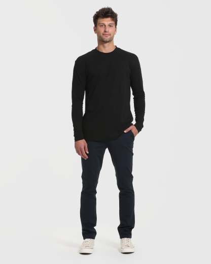 Black Tall Long Sleeve T-Shirt-VibeCloset