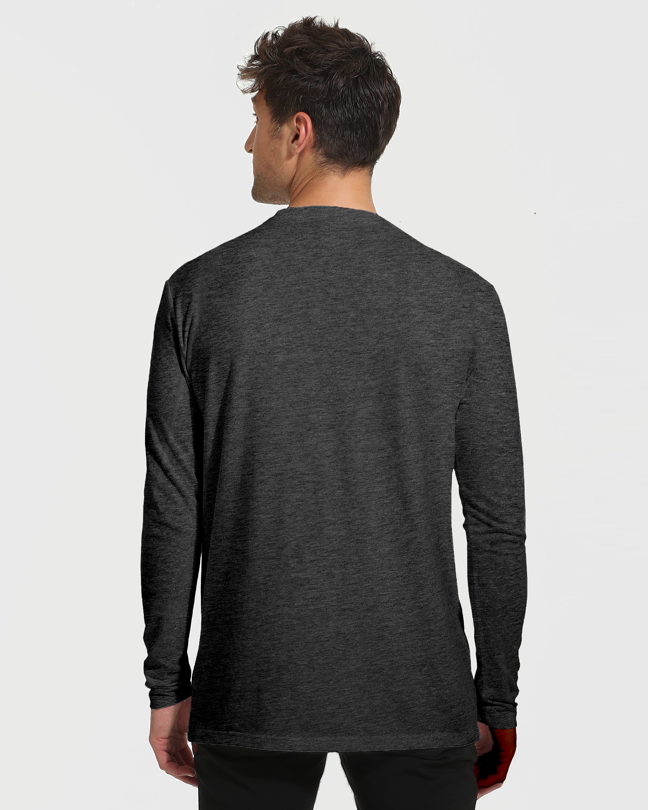 Charcoal Heather Gray Tall Long Sleeve T-Shirt-VibeCloset