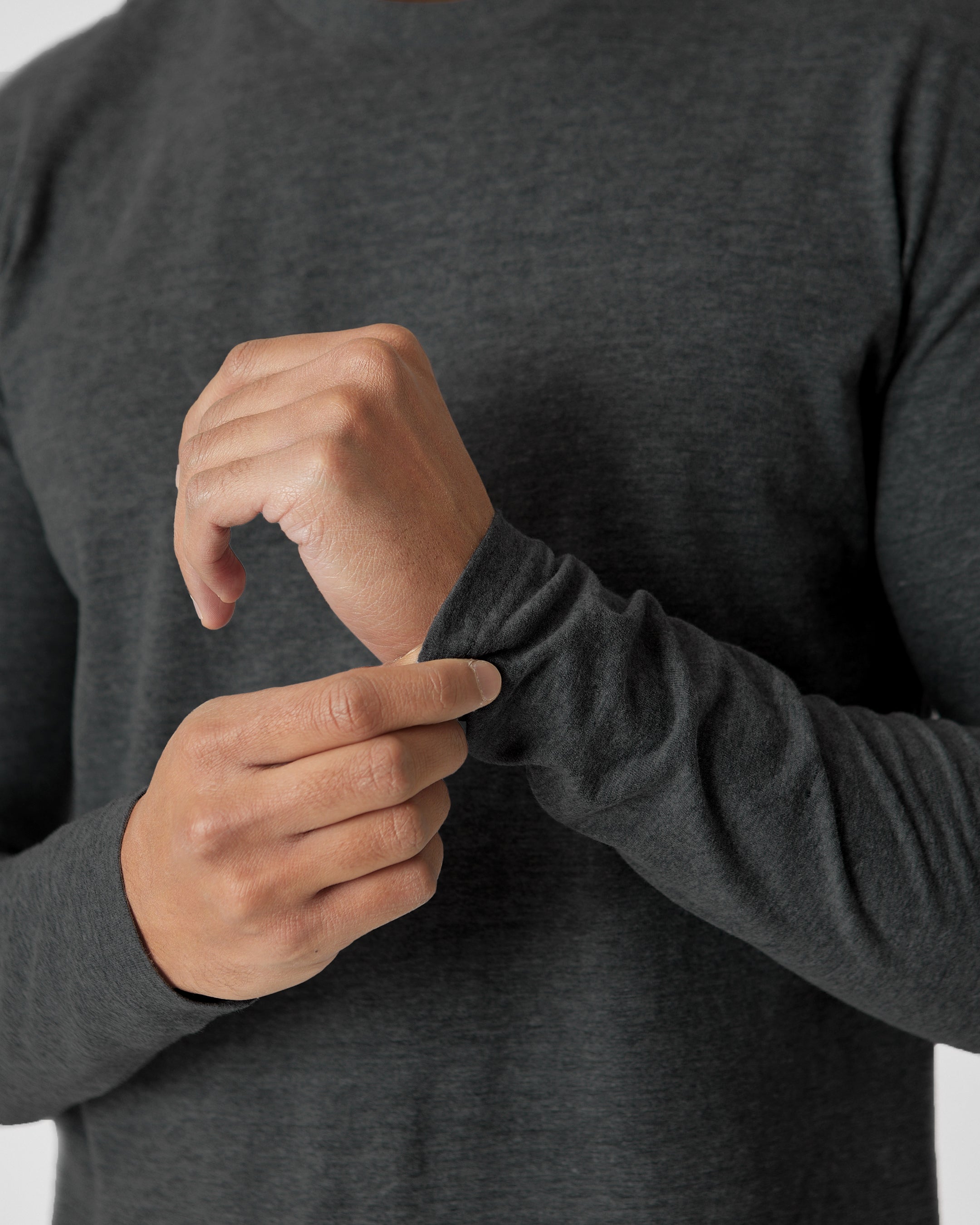 Charcoal Heather Gray Tall Long Sleeve T-Shirt-VibeCloset