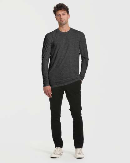 Charcoal Heather Gray Tall Long Sleeve T-Shirt-VibeCloset