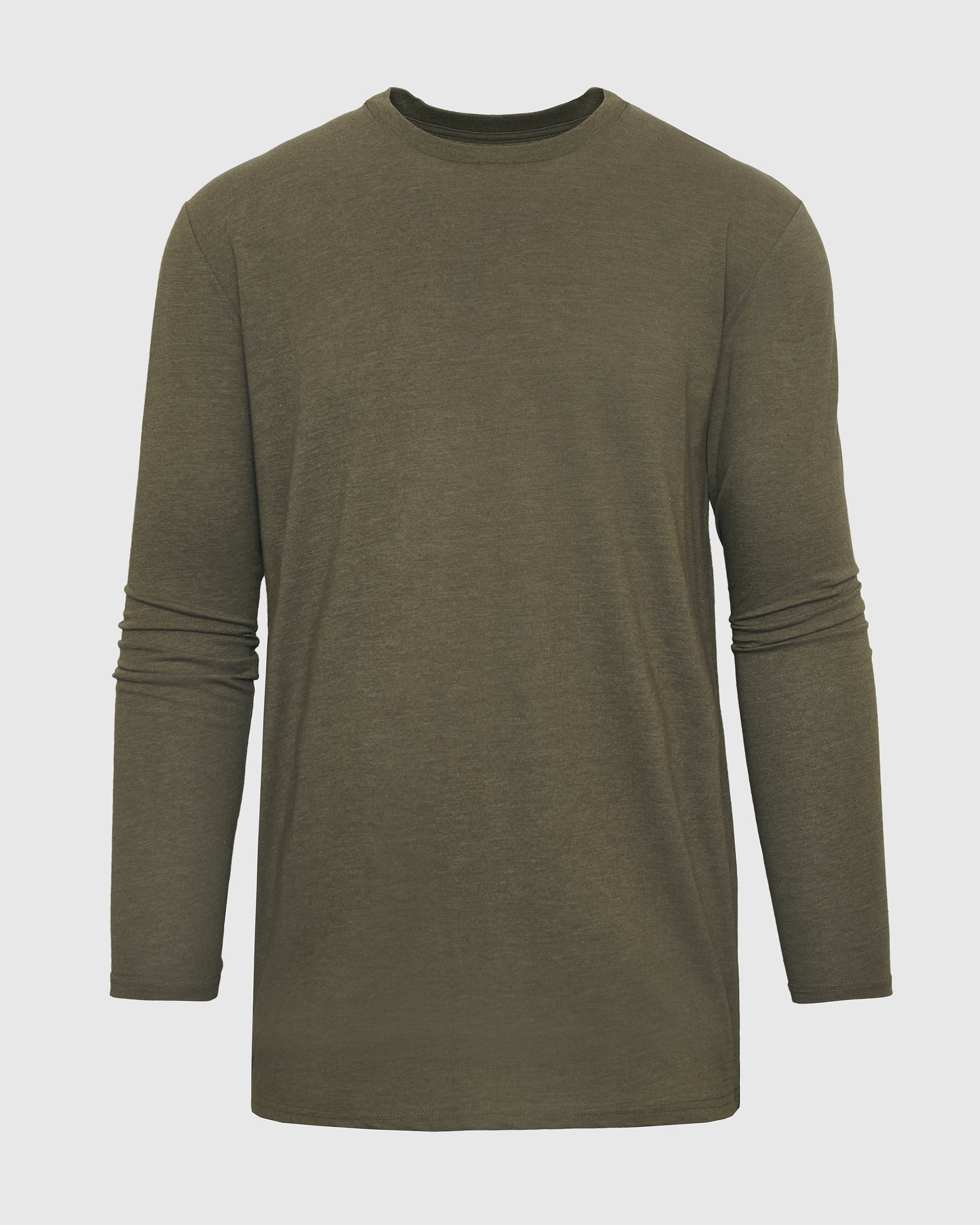 Heather Military Green Tall Long Sleeve T-Shirt-VibeCloset