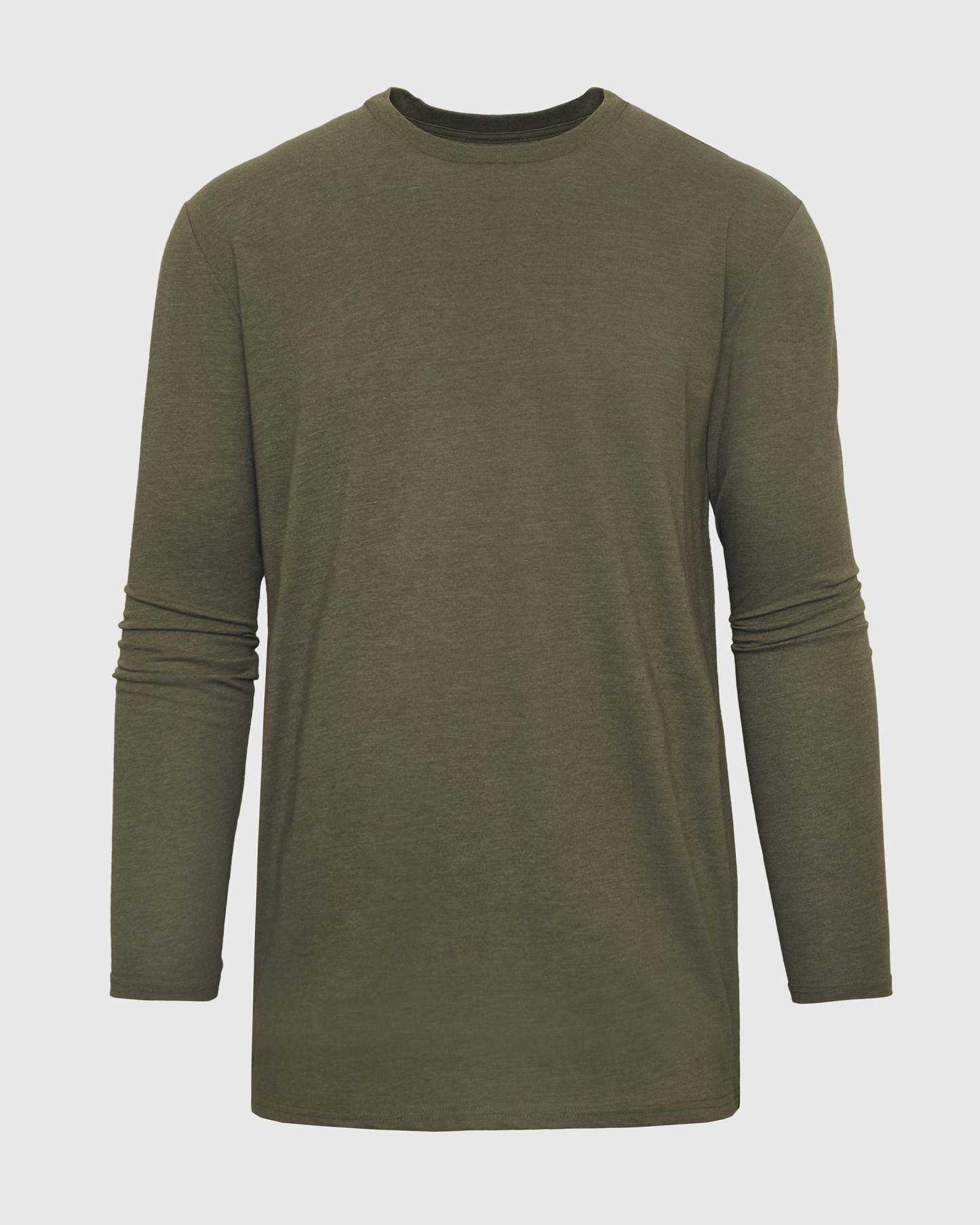 Heather Military Green Tall Long Sleeve T-Shirt-VibeCloset