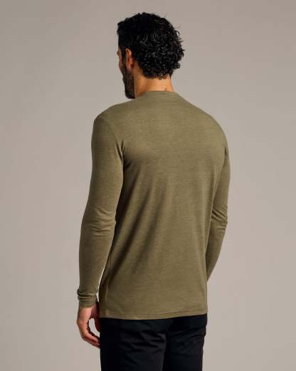 Heather Military Green Tall Long Sleeve T-Shirt-VibeCloset